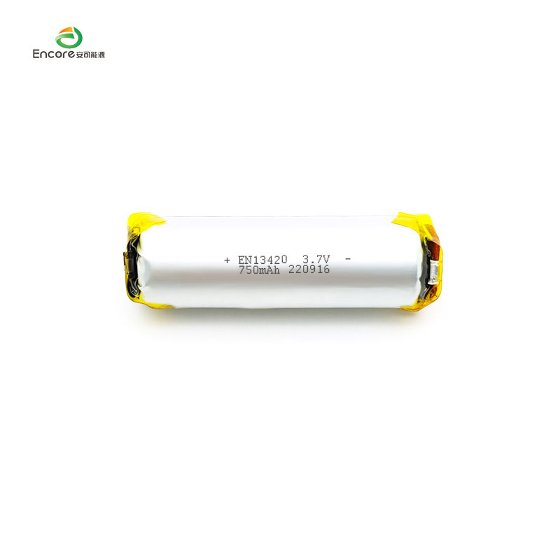 13420 750mAh Cylindrical 3.7v lipo battery